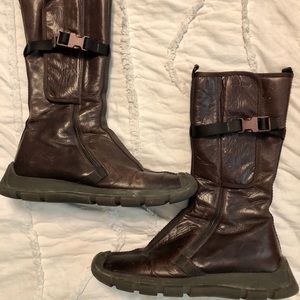 Miu Miu brown leather boots